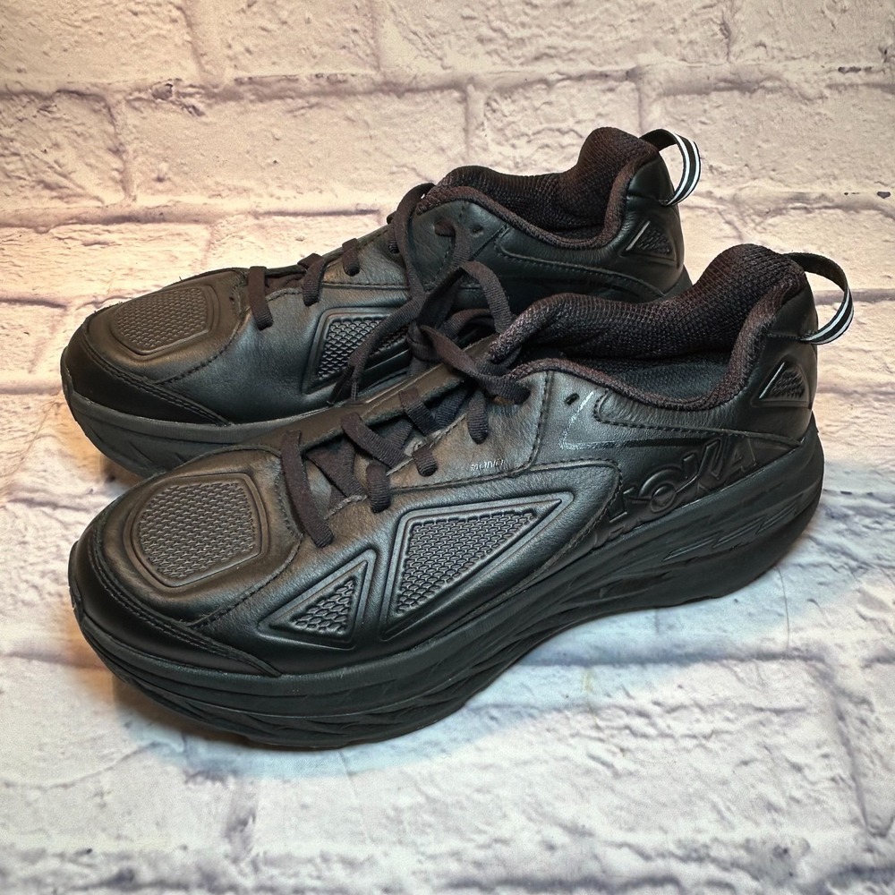 Hoka‎ One One Bondi LTR Walking Sneaker Shoes Womens 9 Black Low Top Lace Up